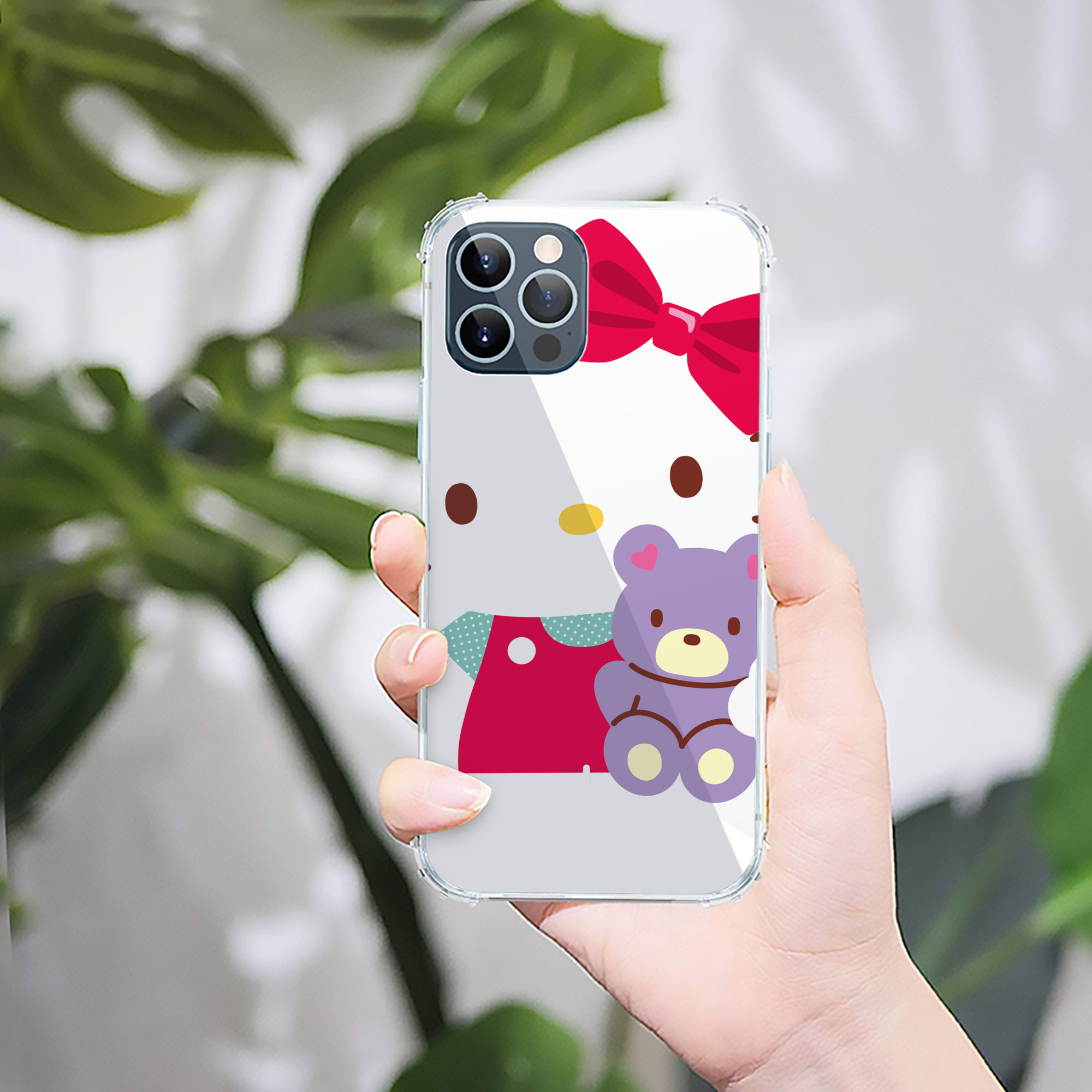 （画像用） Hello Kitty ハローキティ 【iPhone 12シリーズ対応】透明スマホケース（クリアソフトケース）